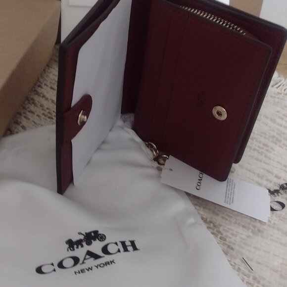 NWT Coach Dancing kitten print snap wallet in khaki CC922 💞 - Picture 2 of 4